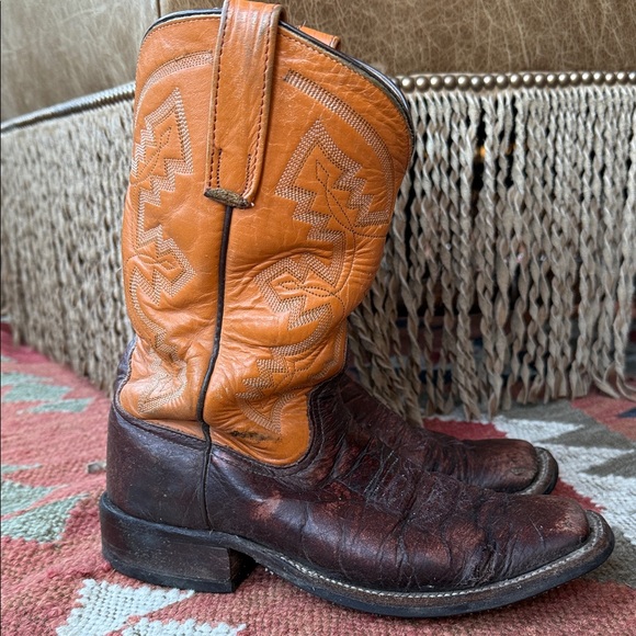 Anderson Bean Women’s Orange and Brown/Burgundy Western Boots - Picture 5 of 17
